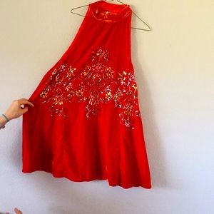 Free People jills sequin velvet swing mini dress